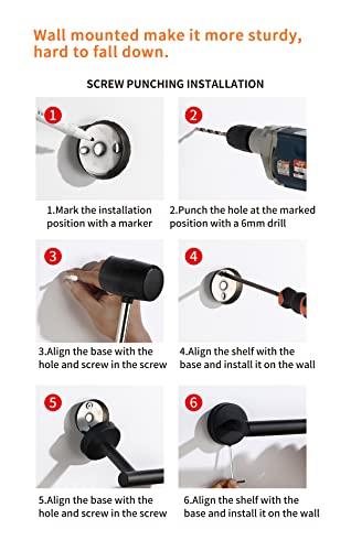 5 Pieces Wall Mounted SUS304 Stainless Steel Bathroom Towel Rack 40cm 16" Towel Rails Towel Holder, Toilet Paper Holder and Robe Hooks Bathroom Accessories Set (Bathroom Set, Brushed Finish Silver)