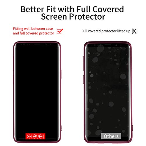 X-Level Samsung Galaxy S9 Case,X-Level Slim Fit Soft TPU Ultra Thin S9 Mobile Phone Cover Matte Finish Coating Grip Phone Case for Women Compatible Samsung Galaxy S9