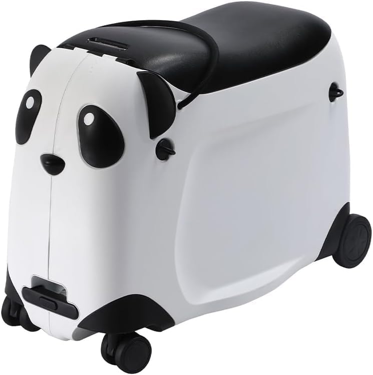 Ride On Panda Suitcase for Kids, Toy Luggage Shoulder Bag, Cute Hand Carry Panda Style (Pink with White) β image 1