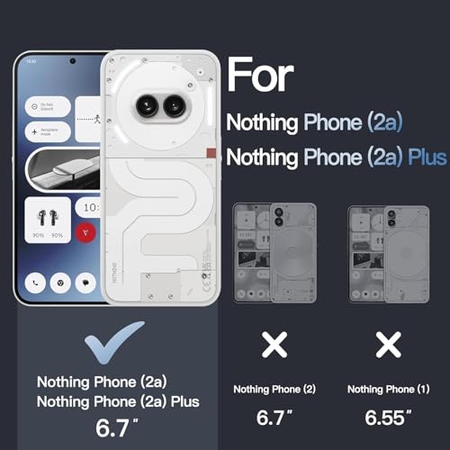 For Nothing Phone 2a Case, 360 Degree Full Body Hard Plastic Material Protective Back Cover, Detachable Split Slim Fit Shockproof Casing, Anti-Scratch Bumper Mobile Case