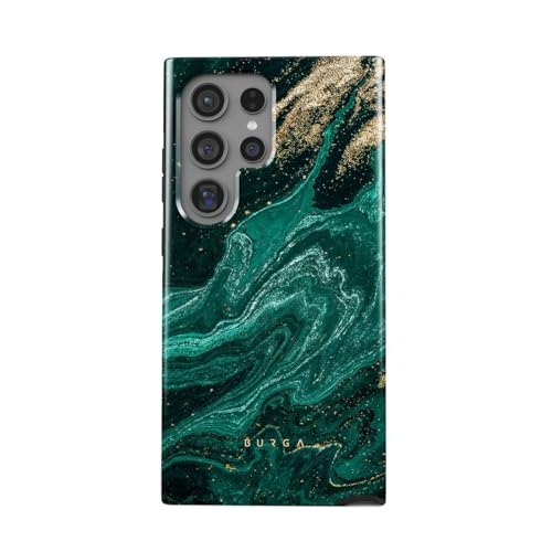 BURGA Phone Case Compatible with Samsung Galaxy S24 Ultra Mobile Phone Case Hybrid 2 Layer Hard Shell Silicone Protective Case Scratch Resistant Shockproof Cover (emerald pool)