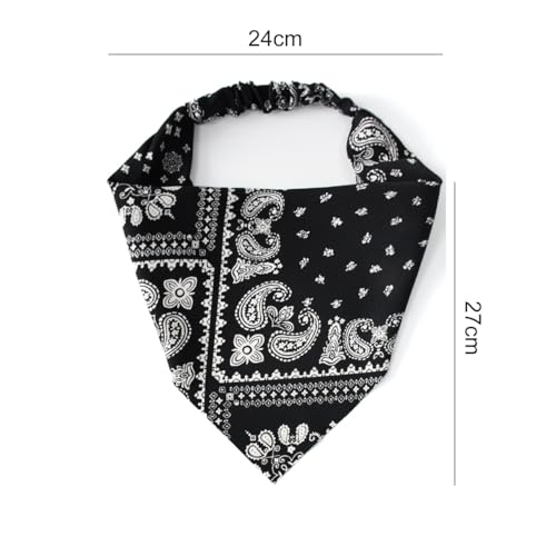 HOOTO 4 Pack Hair Scarf Headband for Women, Elastic Boho Triangle Bandana Head Scarf, Non Slip Paisley Print Headbands Hair Scarves for Women and Girls, Hair Accessories