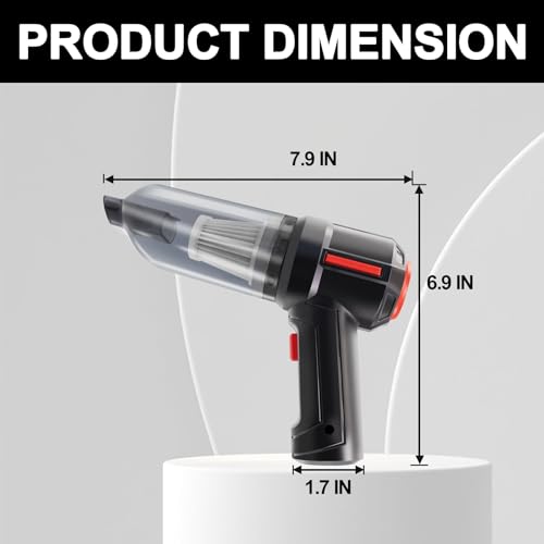 PeroBuno Compressed Air Duster & Mini Vacuum Keyboard Cleaner 3-in-1, New Generation Canned Air Spray, Portable Electric Air Can, Cordless Blower Computer Cleaning Kit, Basic-black