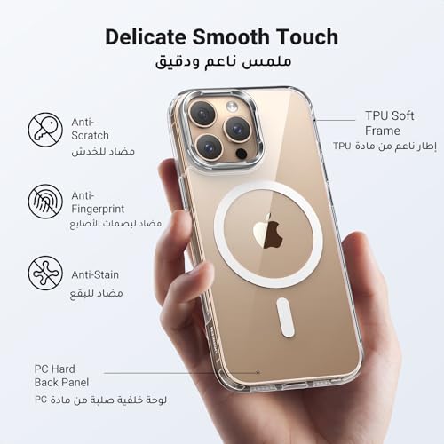 UGREEN iPhone 16 Pro Max Case MagSafe (MagU), Innovative Camera Lens Stand, MIL-Grade Protection, Anti-Scratch Clear Cover with Kickstand, Slim Thin Phone Case for iPhone 16 Pro Max 6.9" Accessories