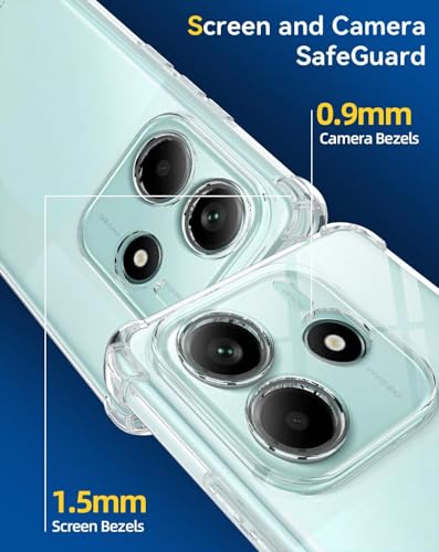 Clear Silicone Case for Xiaomi Redmi Note 14 4G with Shockproof Protective Corners, Soft Thin Transparent Protective Case, Flexible TPU Transparent Mobile Phone Case, Scratch-Resistant Case Cover