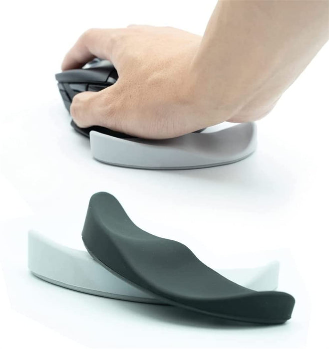 2 PCS Ergonomic Gliding Palm Rest, Soft Cooling Material, Sliding Wrist Pad That Moves with Your Mouse for Office, Computer, Laptop, Mac, Easy Typing Pain Relief Wrist Rest (Black, Silver Gray)