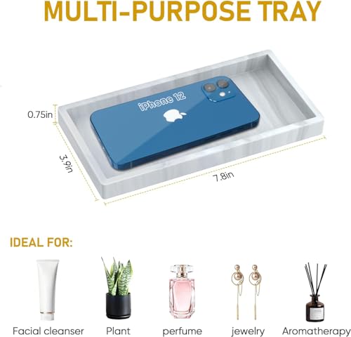 Bathroom Counter Tray,EG-SIPRO High-Grade Thickened Silicone Bathroom Vanity Tray,Shatterproof Durable Rectangle Bathroom Tray Soap Dispenser Tray for Bathroom Countertop