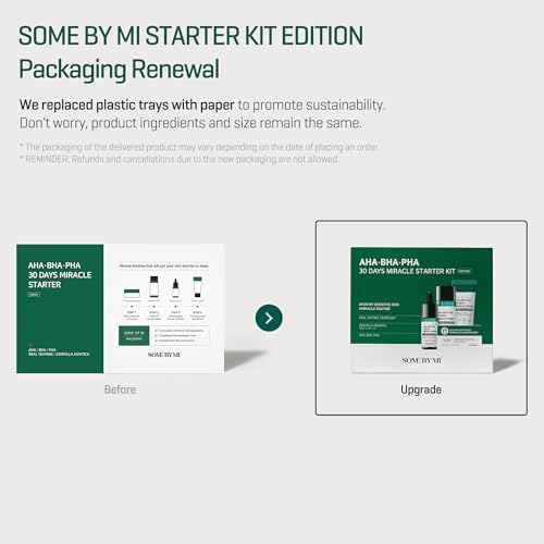Some By Mi AHA-BHA-PHA 30 Days Miracle Starter Kit | Toner 30Ml + Serum 10Ml + Cream 20G + Cleansing Bar 30G | Set Of 4 Travel Kit