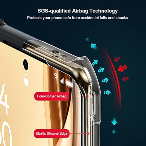 For OPPO Reno 10 Pro Plus Cover, Reno 10 Pro+ Camera Lens Protection Back Cover, TPU Shockproof Airbags Bumper Mobile Phone Case Anti-Yellowing Slim Fit Protective Casing