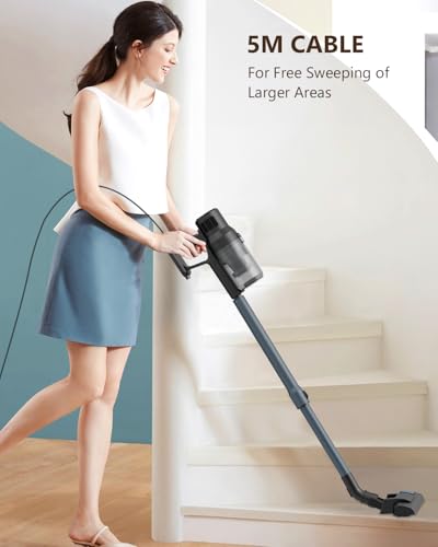SINCHEREU Vacuum Cleaner Corded with 21KPa Handheld Vacuum Powerful Suction, Adjustable Lightweight 3 in 1 Stick Vacuum with HEPA Filter for Hard Floor