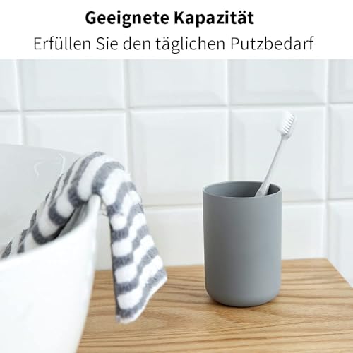 Pestrema Toothbrush Holders 2 Pieces, Bathroom Toothbrush Cup, Makeup Brush Bracket, Accessory Organizer and Toothbrush Bracket (Grey and Grey)