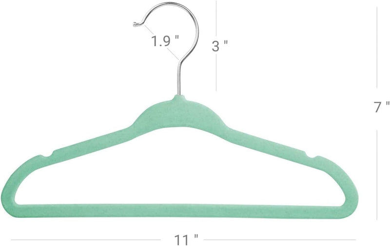 ManGotree 10 Pack (28cm) Pink Color Baby Velvet Hangers, Infant and Toddler Hangers, No-Slip Children Hangers, Ultra-Slim Space Saving Kids Hangers, Sturdy &urable Clothes Hangers.