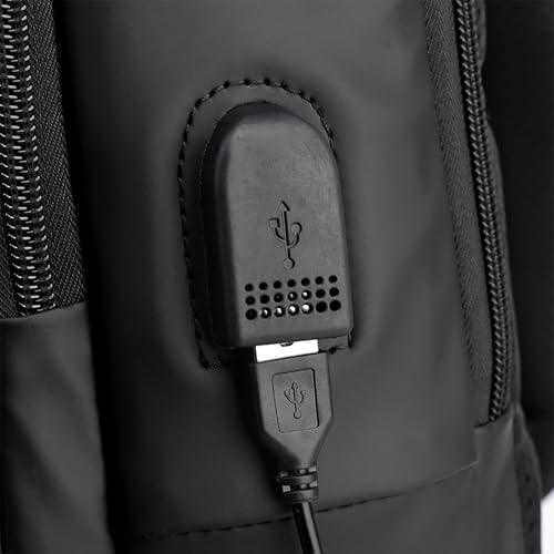 Hike Crossbody Sling Bag Synthetic Water Resistant Unisex Small Shoulder Bag with Built in USB Port for Business Travel Outdoor Shopping, HK2032