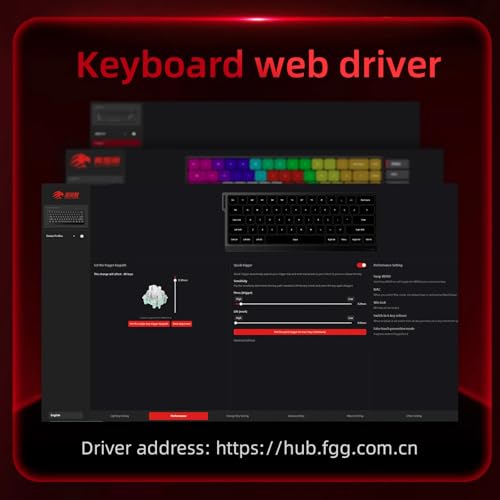 Hyekit x FGG MADLIONS MAD 68 HE RGB 60% Wired Magnetic Switch Gaming Keyboard with Adjustable Actuation, 8000 Hz Polling Rate, Rapid Trigger Mode, Hall Effect Switches, for PC/Mac, Black