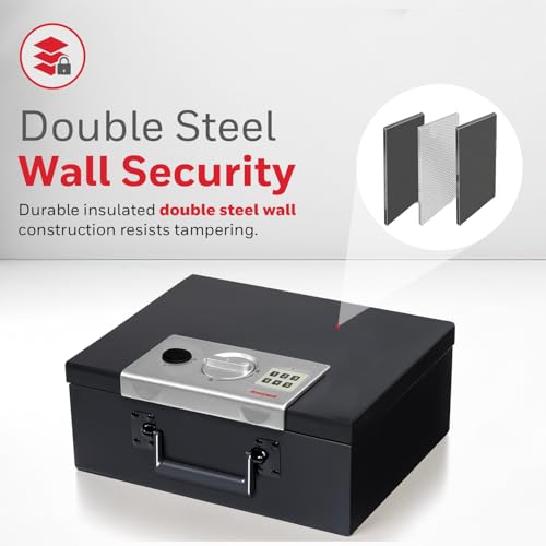 Honeywell 6108 Fire Resistant Digital Steel Security Box 7 litres