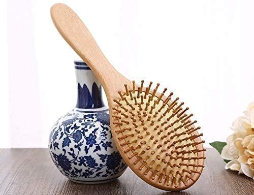 Huachi Wet Hair Brush Bamboo Detangling Brush Natural Wooden Paddle Organic Brush for Women Men Kids Scalp Massage Anti-Static, Reducing Hair Breakage Adding Shine