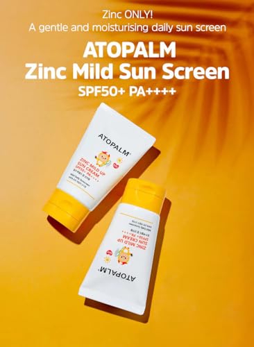 ATOPALM Zinc Mild Up Sun Cream SPF50+ PA++++ 65g, Dry Skin Moisturizing MLE Sun Protection, Korean Mineral Sunscreen
