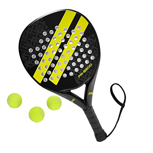 ianoni Paddle Tennis Racket Carbon Fiber Surface with EVA Memory Flex Foam Core POP Padle Racquts