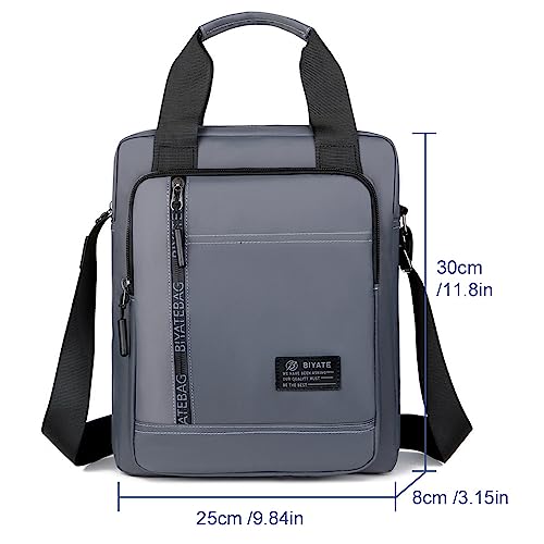 iCozzier Travel Shoulder Bag for Men Large Capacity Crossbody Bag Pouch with Long Strap Messenger Bag for Travel Work Bussiness(Grey)