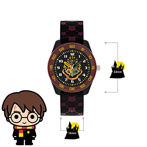 Harry Potter Boy's Analog Quartz Watch with Silicone Strap HP9050ARG AMZ