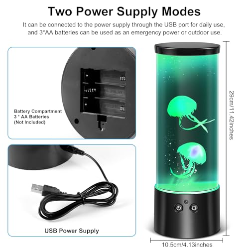 Jellyfish Lava Lamp, Lamps for Bedroom,Office Decor,Decor Light,Dimmable Mood Light with 17 Colour Changing & 4 Modes Realistic Jellyfish Tank LED Fantasy Lava Lamp for Home Office Decor Gifts Relax