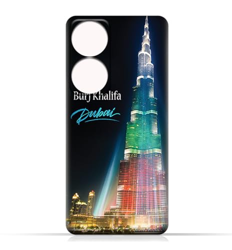 AMC Design TPU Mobile Case Cover compatible with Honor X7b model with Burj Khalifa Illuminated Pattern