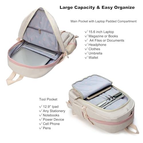 Hidds Laptop Backpacks 15.6 Inch School Bag College Backpack Travel Daypack Large Bookbags for Teens Girls Women Student