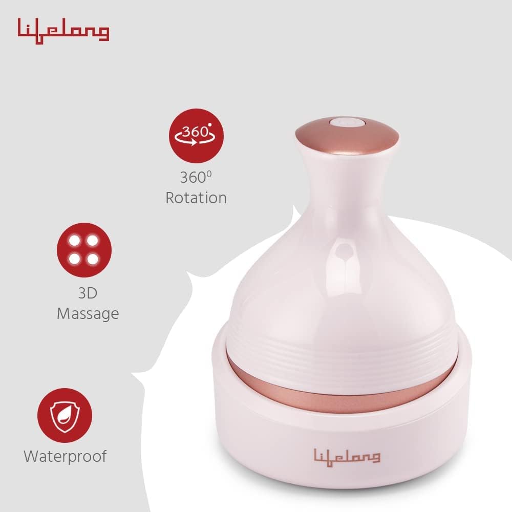 Lifelong LLM225 Rechargeable Head, Scalp Full Body Pain Relief Massager, Electric Head Kneading Massager,4 Speed Modes,Handheld Portable Head Scratcher for Hair Growth,Deep Clean & Relaxation,Brown – image 6