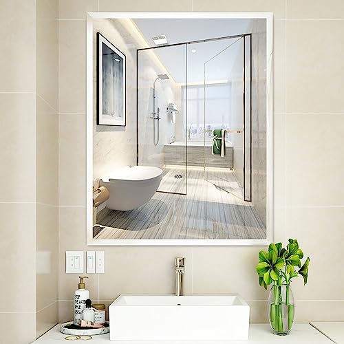 MUMOO BEAR Bathroom Mirror Vanity Makeup Mirror Wall Mounted Frameless Rectangular Mirror for Bathroom Vanity Bedroom Dressing Table Vertical or Horizontal Hanging (70 * 90cm, Clear)