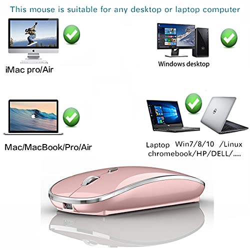 JETTA Wireless Mouse for MacBook Pro MacBook Air Laptop Mac iMac Desktop Computer (Rose Gold)