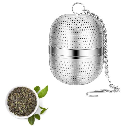 IKEEP Tea Infuser for Loose Tea, Stainless Steel Tea Ball Infuser with Chain, Tea Ball Strainers Mesh Tea Infuser for Loose Leaf Tea, Herbal Tea, Mugs Teapots