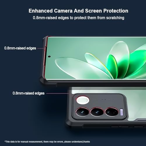 For Vivo V30 Lite 5G Cover, Camera Lens Protection Back Cover, TPU Shockproof Airbags Bumper Mobile Phone Case Anti-Yellowing Slim Fit Protective Casing (V30 Lite)