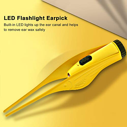 Irovami Ear Cleaner for Kids LED Flashlight Earpick Ear Wax Removal Tweezers Ear Picks Luminous Cleaning Tool