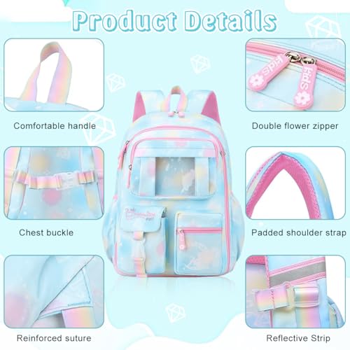 HANNEA® School Backpack for Girls, Cartoon School Backpack for Schoolgirls Large Capacity Girls Backpack for Kids