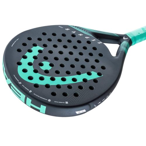 Head Zephyr Pro Padel Racket 2023, Black/Teal - 365 gm, Round