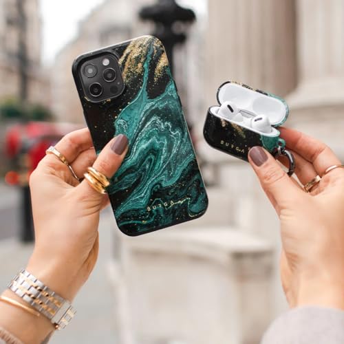 BURGA Phone Case Compatible with Samsung Galaxy S24 Ultra Mobile Phone Case Hybrid 2 Layer Hard Shell Silicone Protective Case Scratch Resistant Shockproof Cover (emerald pool)