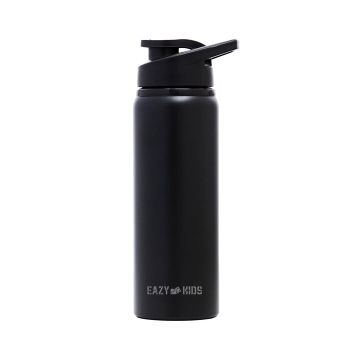 Eazy Kids - Stainless Steel Sports Water Bottle - Black, 700Ml