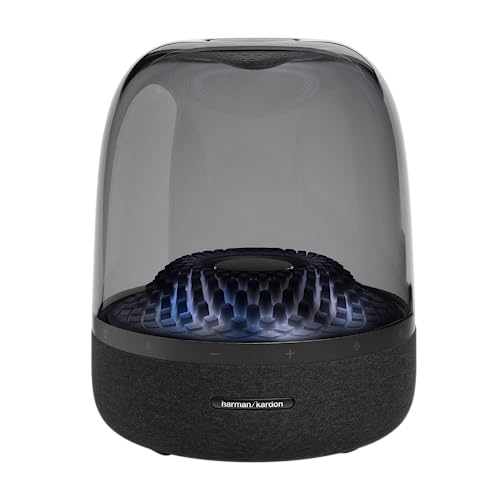 Harman Kardon Aura Studio 4 - Premium Bluetooth Home Speaker with Superior Sound, Diamond-Effect Lighting, and Eco-Friendly Design, HKAURAS4BLKUK, Black