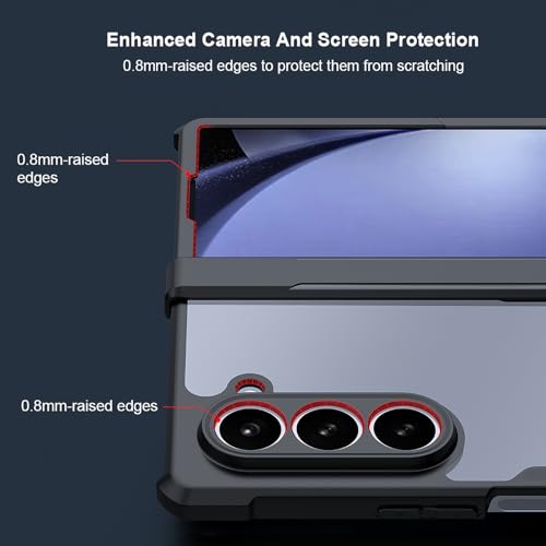 For Samsung Galaxy Z Fold 6 Case, Built-in Screen Protector Cover, Camera Lens Protection Case, TPU Shockproof Airbags Bumper Anti-Yellowing Mobile Phone Back Cover, Slim Fit Protective Casing