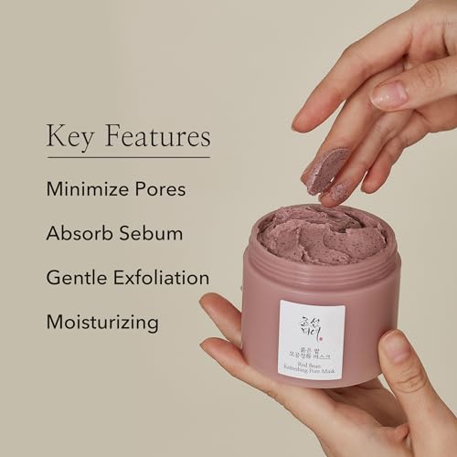 Beauty of Joseon Red Bean Pore Refreshing Mask Mud Cream Hydrating Wash Off Pack, Pore Cleansing Exfoliator, Korean Skin Care for Men and Women 140ml