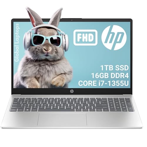 HP 15.6 inch Windows Laptop Laptop with Micro-Edge Full HD IPS Anti-Glare displayIntel Core i7-1355U 16GB RAM 1TB SSD Windows 11 Home Natural Silver 15-fd0182wm