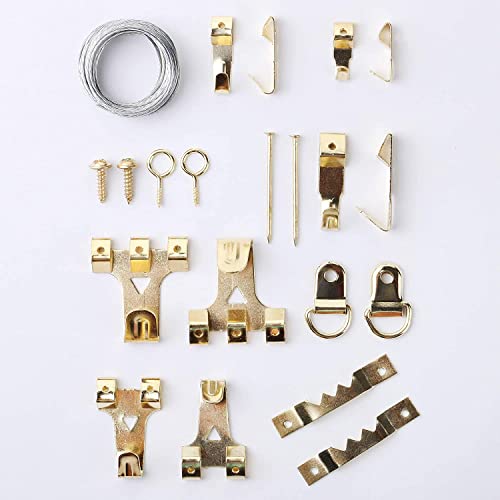 KK KAT Picture Hanging Kit 220 Pcs Heavy Duty Picture Hangers for Dry Wall, Nails for Hanging Picture, Wall Hanging Kit, Wall Hooks for Hanging Pictures, Picture Hanging Hardware, Canvas Hanger