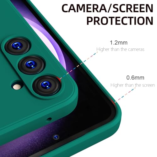 ZEGE Case for Samsung Galaxy A16 5G, Liquid Gel Rubber Bumper Case with Soft Microfiber Lining Cushion Slim Shockproof Protective with Camera Protection Cover for Samsung Galaxy A16 2024 (Green)