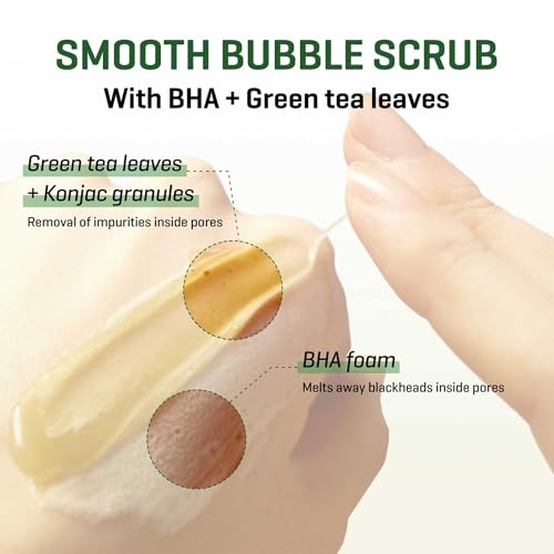 Some By Mi Bye Bye Blackhead 30 Days Miracle Green Tea Tox Bubble Cleanser | 120G | Korean Face Wash For Removing Blackhead | Daily Pore Minimizer For Face Skin Texture