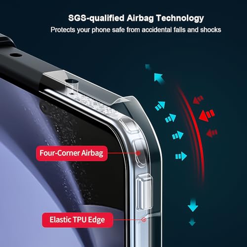 For Samsung Galaxy Z Fold 6 Case, Built-in Screen Protector Cover, Camera Lens Protection Case, TPU Shockproof Airbags Bumper Anti-Yellowing Mobile Phone Back Cover, Slim Fit Protective Casing