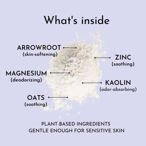 Herb & Root Rose Scented Talc-Free Dusting Powder for Women: Anti-Chafing Body Powder with Arrowroot & Cornstarch, 6 oz