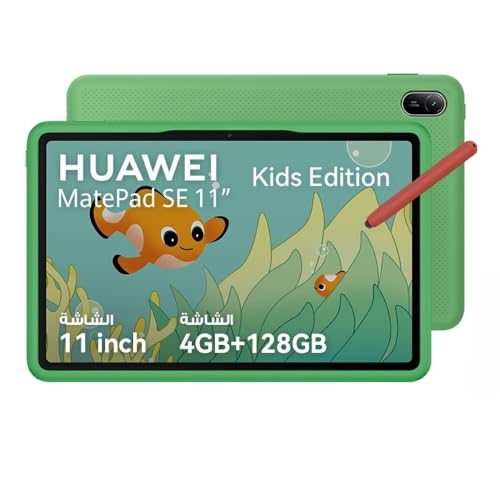 HUAWEI MatePad SE Kids Tablet, 11-inch Eye Comfort Display, Large Capacity Battery, 4GB흯, Kids Corner, Parental Control, Wifi, cover - inbox, Nebula Gray