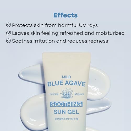 TONYMOLY Mild Blue Agave Soothing Sun Gel 50ml Comfortable and Hydrating Sun Care for Sensitive Skin