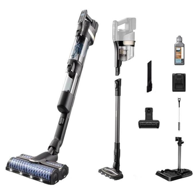 Philips 9000 Series AquaTrio 3-in-1 Cordless Vacuum & Wash, Vacuum and Mop in One Go, Automatic Self-Cleaning, Up to 38 Minutes Runtime Covering 285 m², Crevice Tool and Motorised Turbo Brush