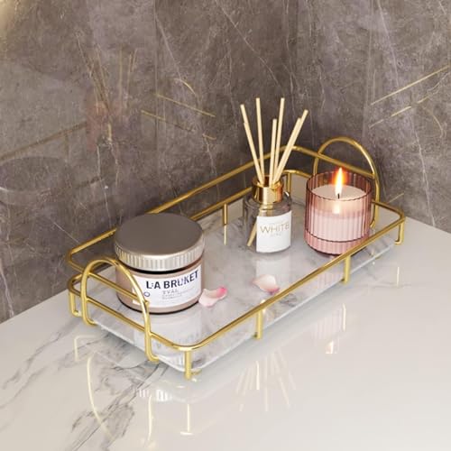 IBAMA Storage Basket Organizers Shelf Bathroom Storage Shampoo Soap Makeup Storage Rack Holder Bathroom Organizer 1 layer white, Gold, DCOGS02-WT